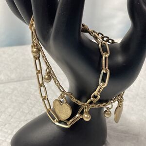 Canvas Paperclip Multilayer Charm Bracelet